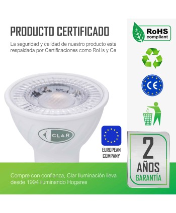 Bombillas LED GU5.3/MR16, Dicroica 7W