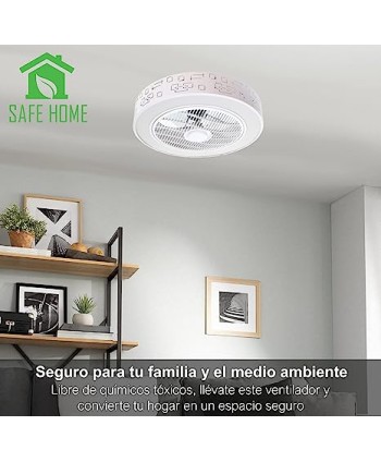 CLAR - Ventiladores de Techo con Luz (Blanco-55cm)