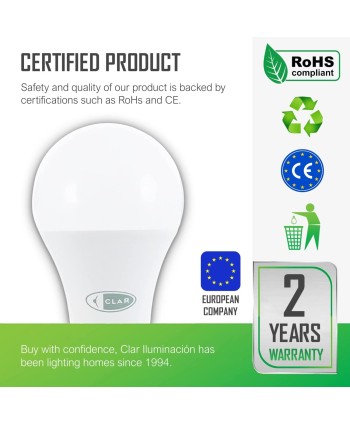 Bombillas LED E27 18W Mate A70