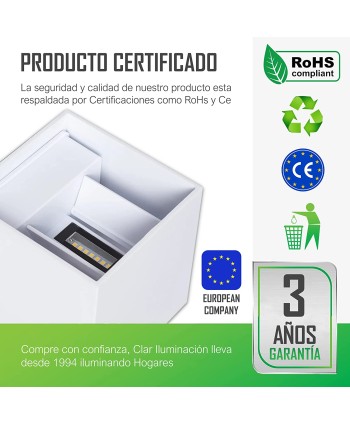 Aplique de Pared Exterior 12W Blanco CCT