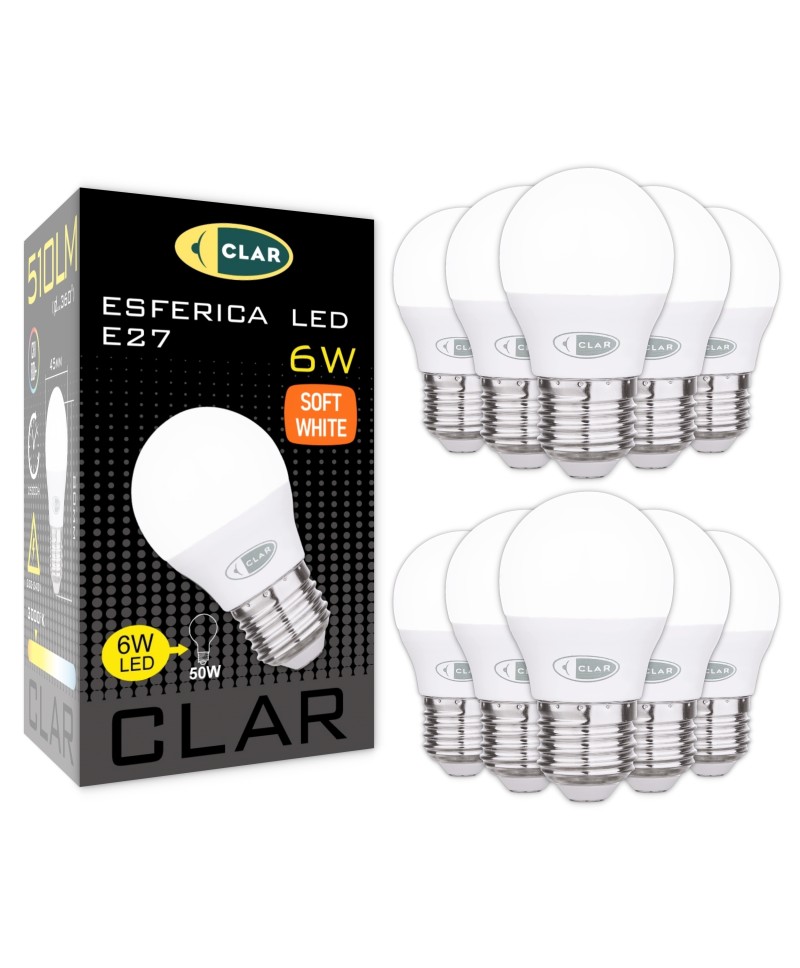 Bombillas LED E27 6W Pequeña Mate G45