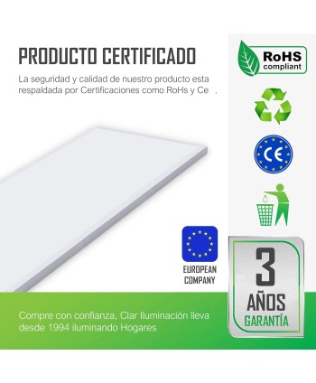 Panel LED Superficie 90x30cm 36W 3600lm