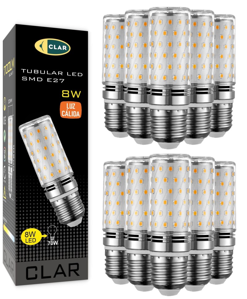 CLAR - Bombilla LED Alargada 9W, Bombilla LED Maiz