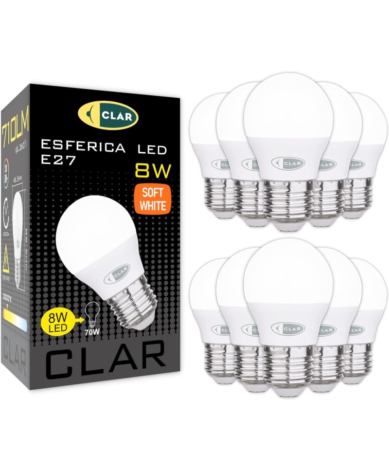 Bombillas LED E27 8W Pequeña Mate G45
