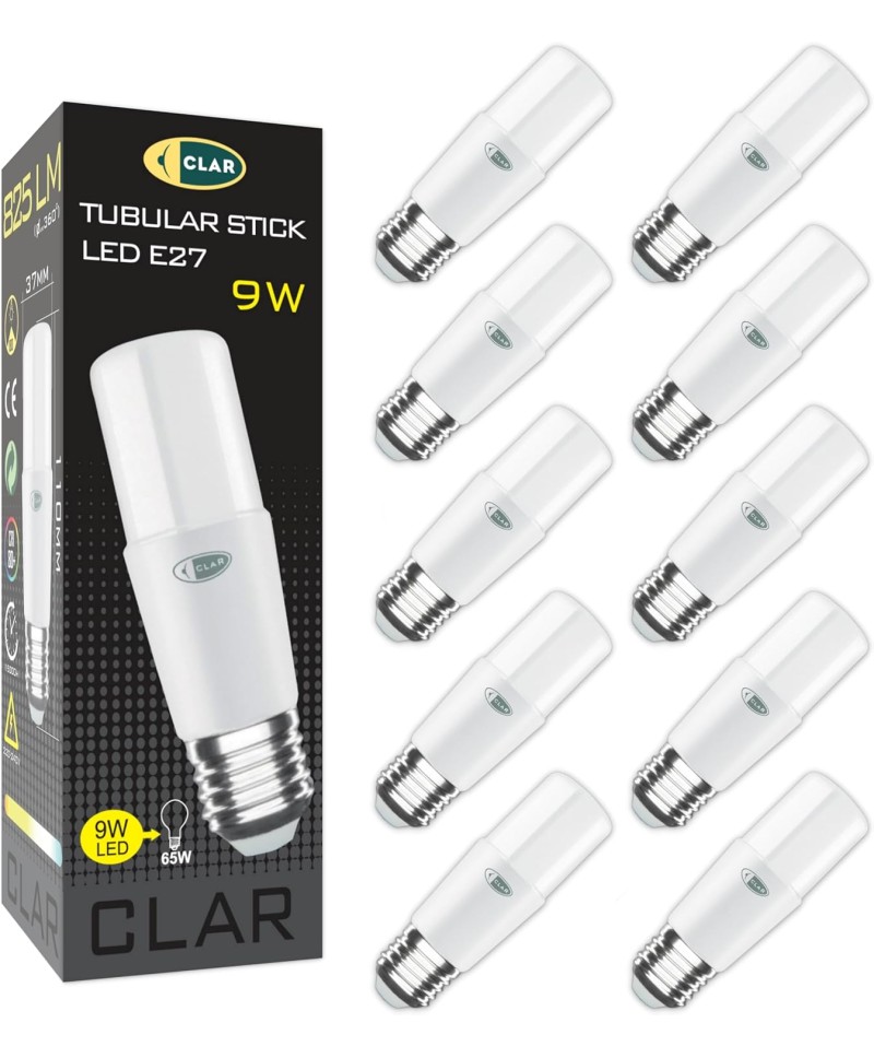 Bombilla LED Tubular 9W E27, Bombilla E27