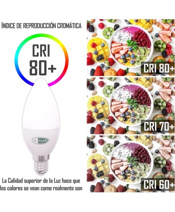 CLAR - Bombilla LED E14, 8W  (Pack 10)