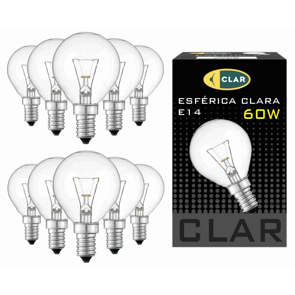 Bombilla Esférica Clara Incandescente E14 60W