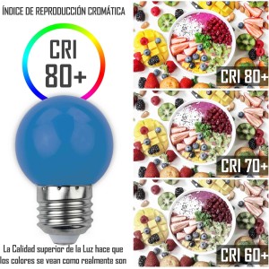 ESFERICA LED E27 1W 230V AZUL