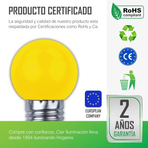 ESFERICA LED E27 1W 230V AMARILLA