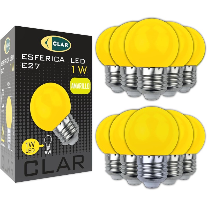 ESFERICA LED E27 1W 230V AMARILLA