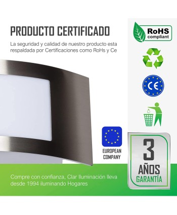 CLAR-Aplique sin Bombilla Semicircular Acero.