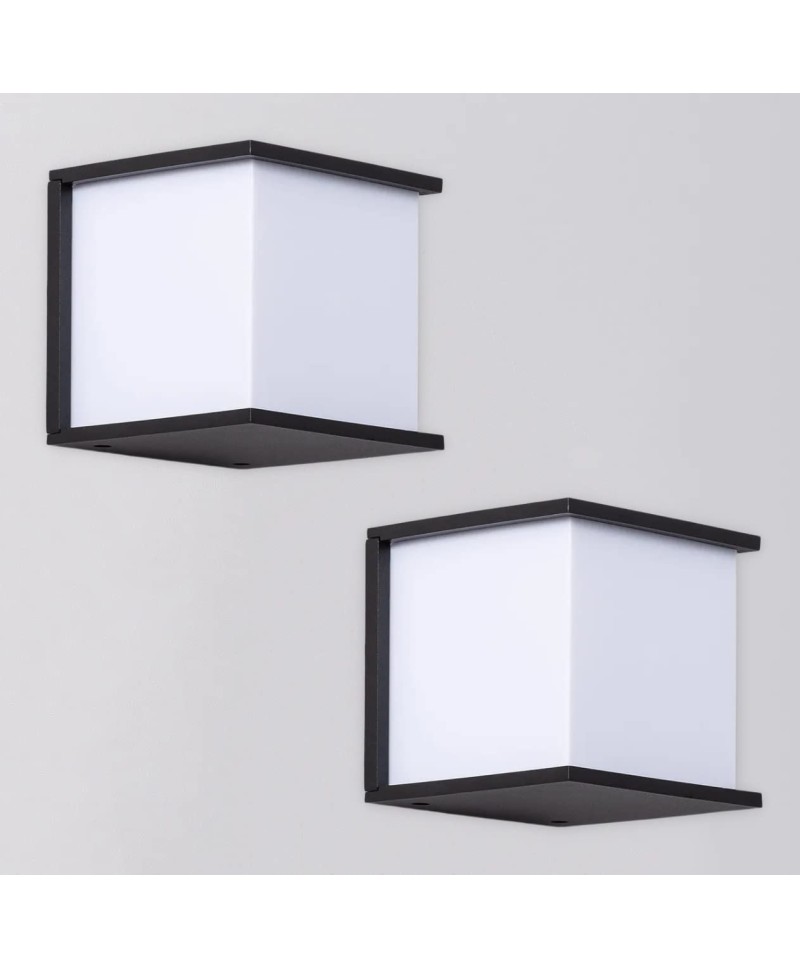 Aplique Pared Exterior Negro Aluminio.