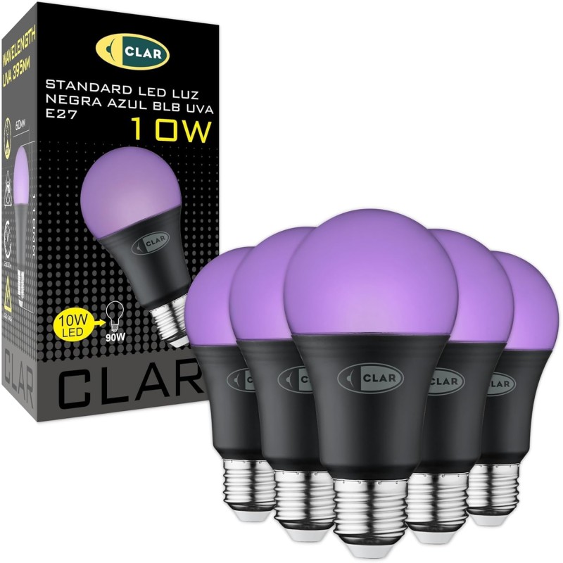 STD LED LUZ NEGRA UV 10W BASE NEGRA