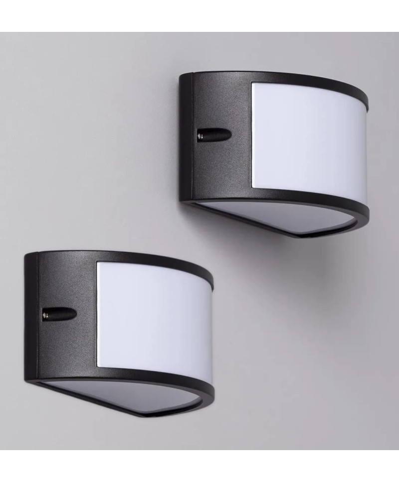 Aplique Pared Exterior Semicircular Aluminio.