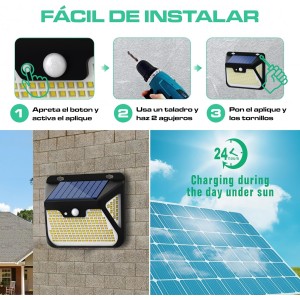 copy of SILVER APLIQUE SOLAR IP65 3W 500LM DETECTOR