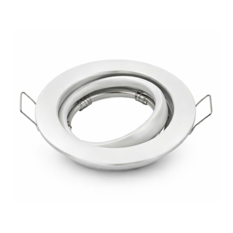 ARO DICROICA ACERO BASCULANTE BLANCO