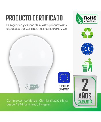 Bombilla LED E27 15W, Bombilla E27