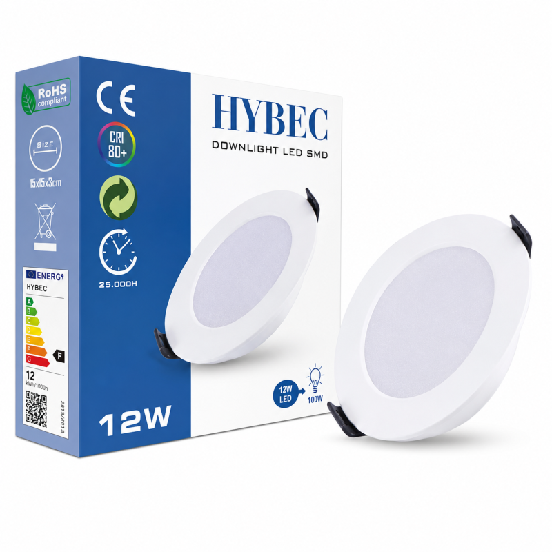 Downlight LED techo empotrable, LED 12W,