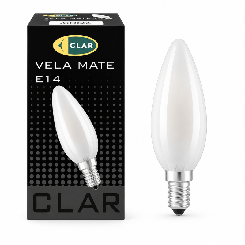 Bombilla Estilo Vela Clara E14.
