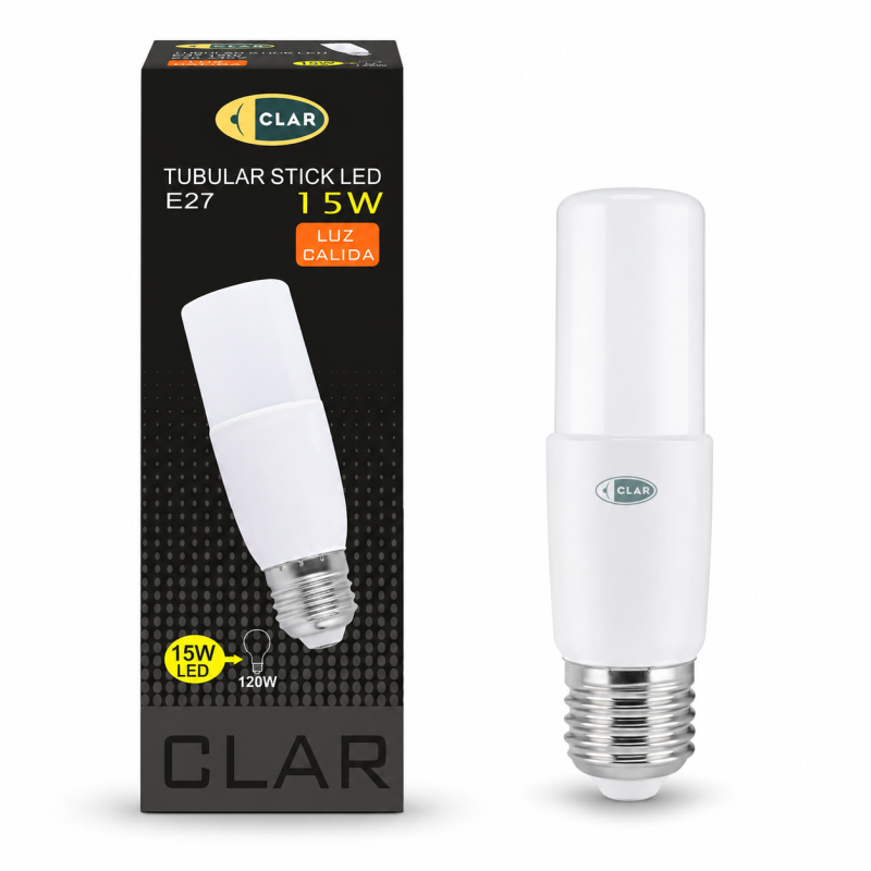 Bombilla LED Tubular E27 15W, bombilla tublar