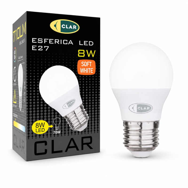 Bombillas LED E27 8W Pequeña Mate G45