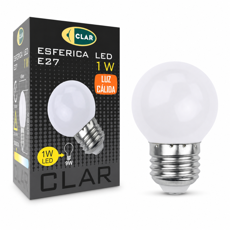 Bombilla Led Blanca Cálida 3000K E27 1W