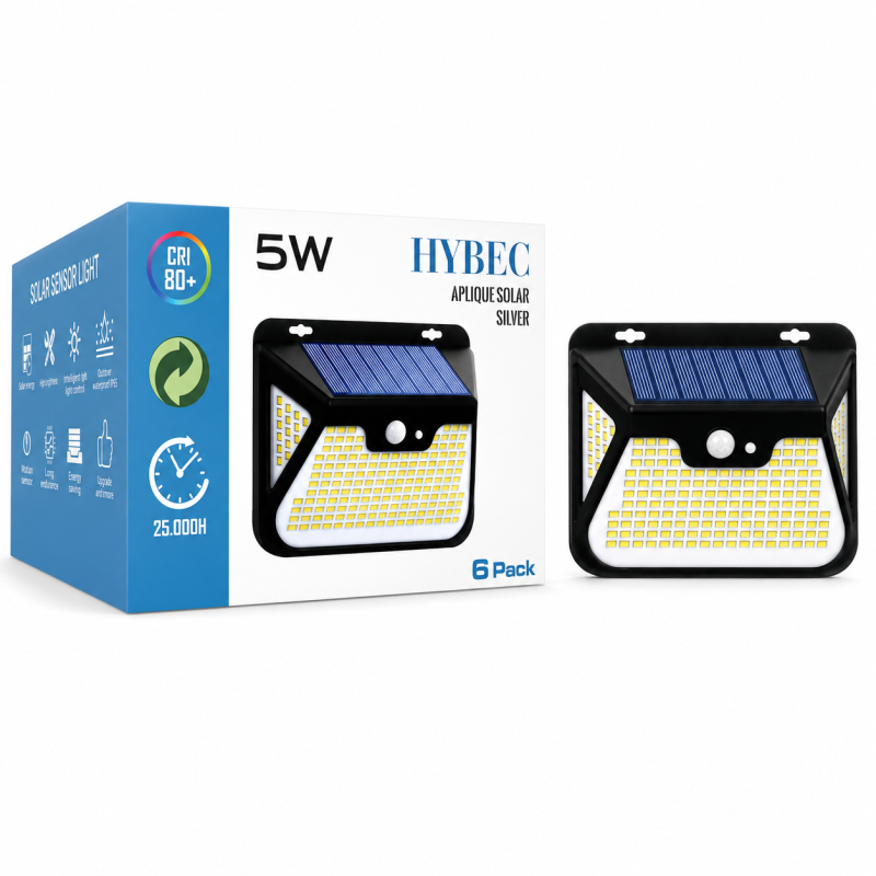 copy of SILVER APLIQUE SOLAR IP65 3W 500LM DETECTOR