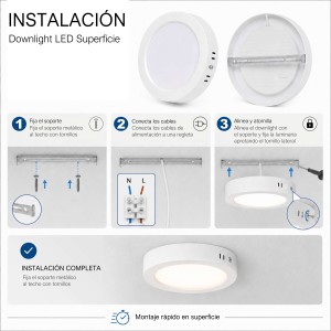 Downlight LED Techo Superficie 12W 3 Tonalidades CCT