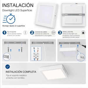Downlight LED Superficie 20W