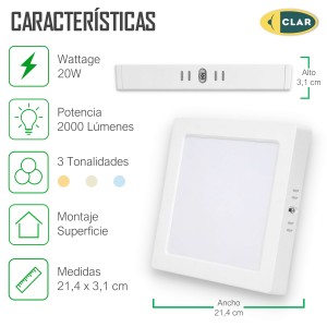 Downlight LED Superficie 20W