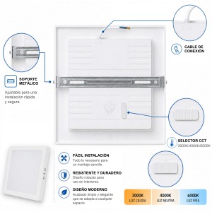 Downlight LED Superficie 24W 3 Tonalidades CCT