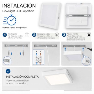 Downlight LED Superficie 24W 3 Tonalidades CCT