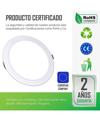 Downlight LED Techo Empotrable MILO 12W, Driver Integrado