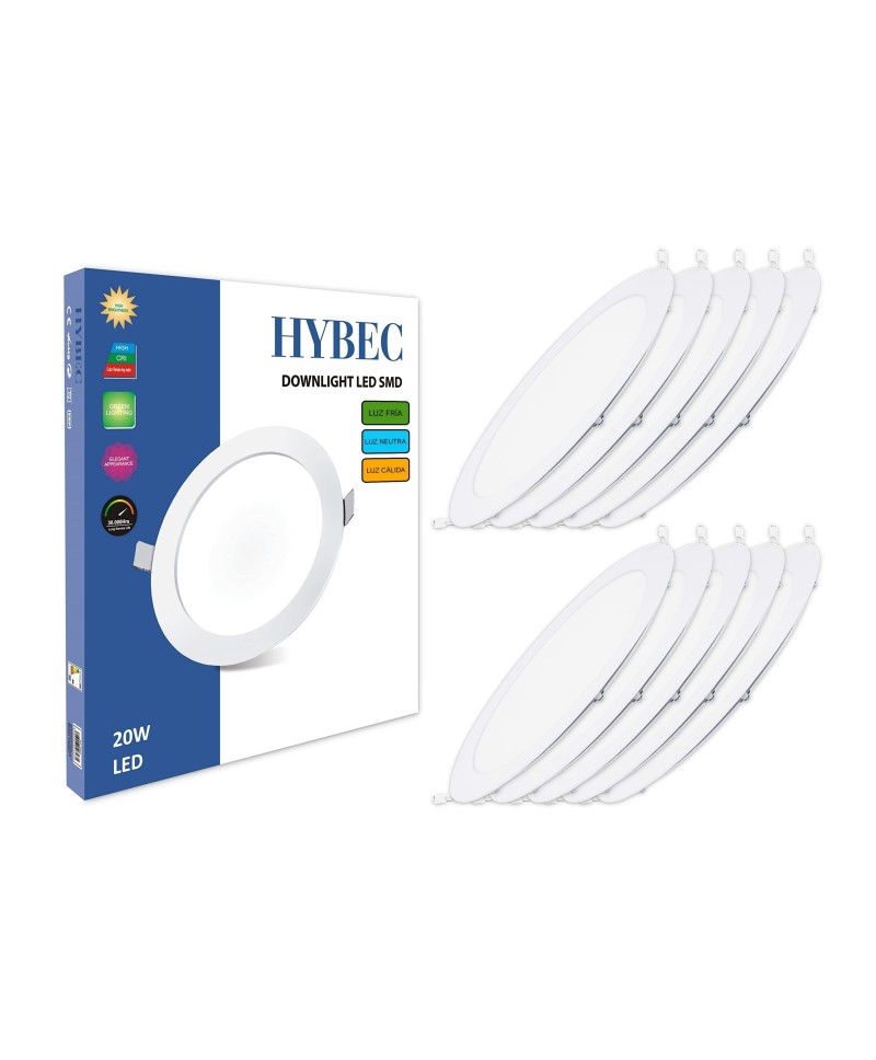Downlight LED Empotrable 20W Redondo.
